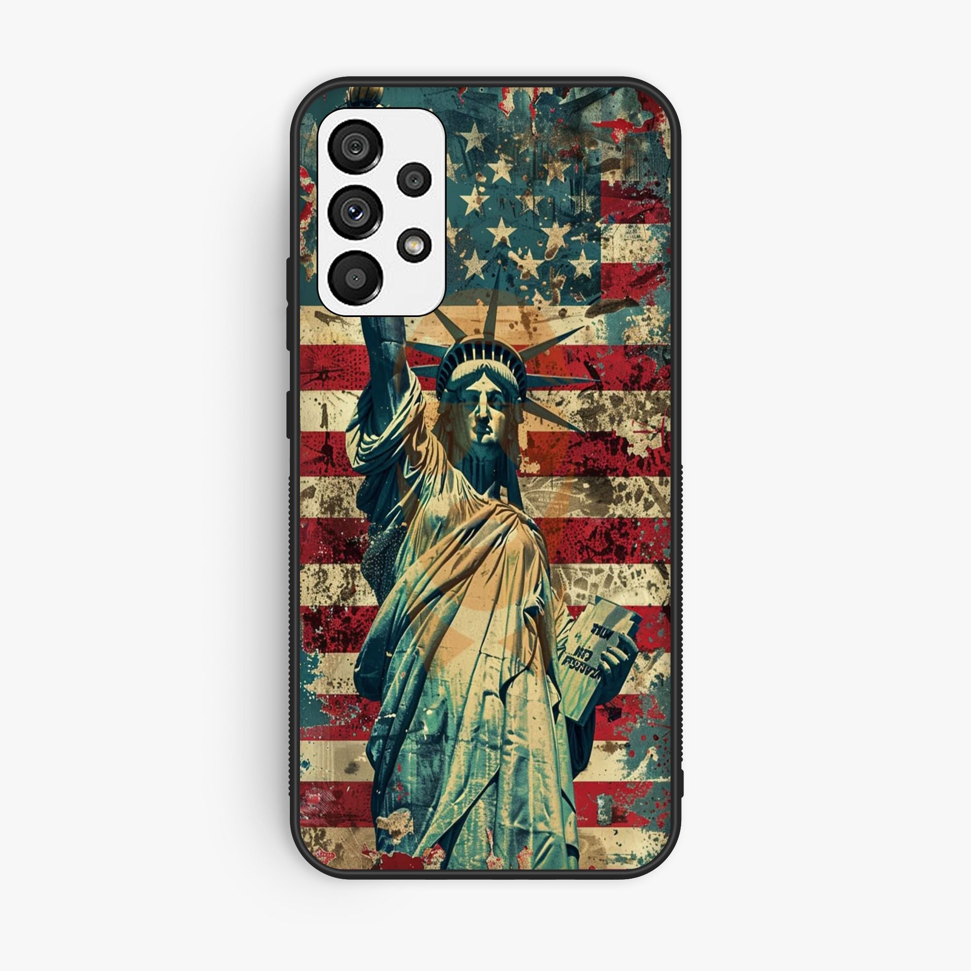 Samsun A72 The Statue Of Liberty On Premium Metal Printed Soft Bumper Shock Proof Case
