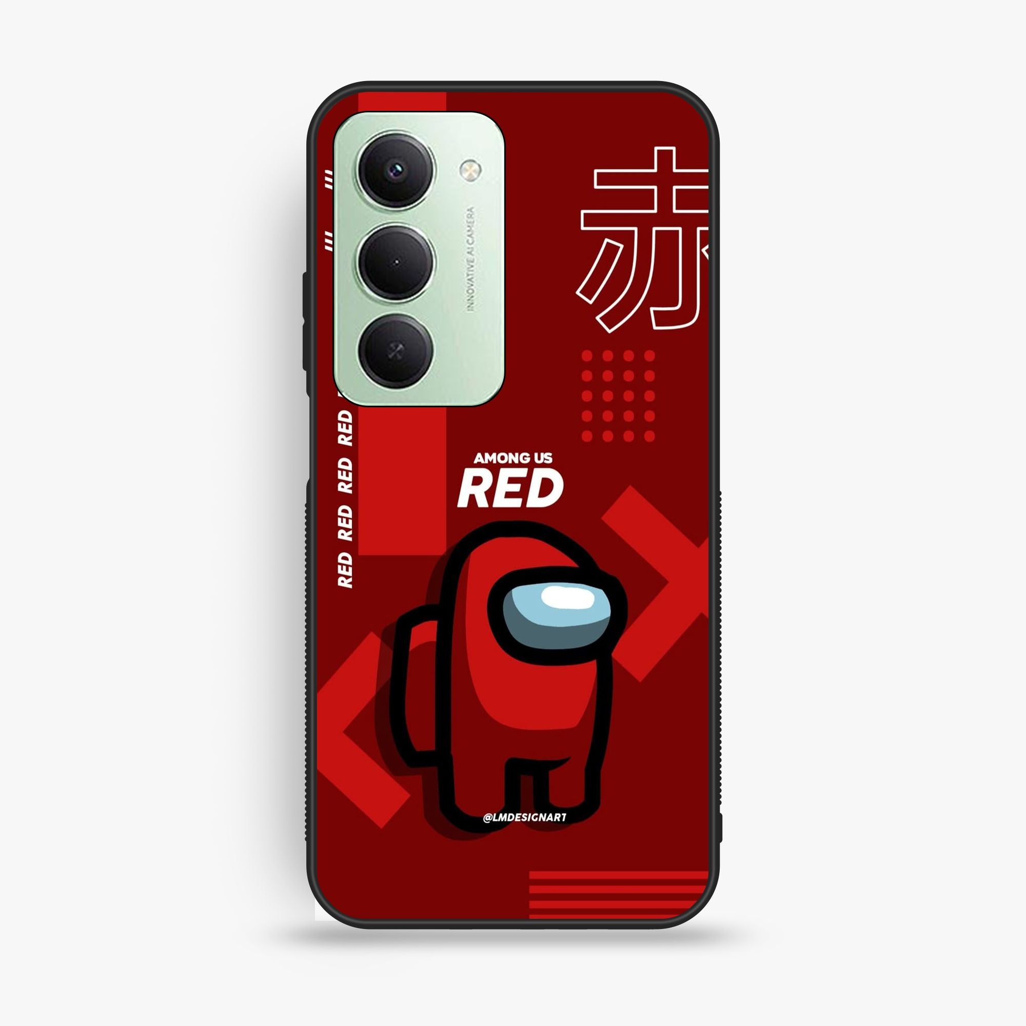 Xiaomi Redmi 15 - A Red Robot With Background - Premium Glossy Phone Case