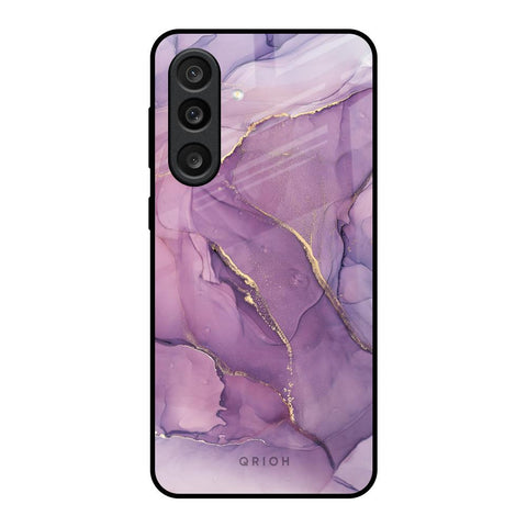 Purple Gold Marble Glass Case for Samsung Galaxy M56 5G