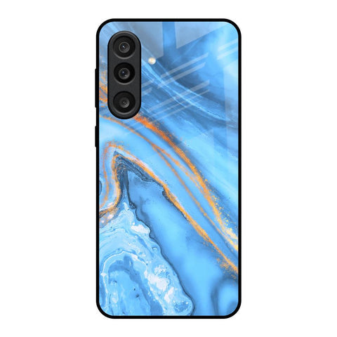 Vibrant Blue Marble Glass Case for Samsung Galaxy M56 5G