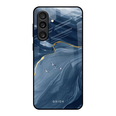 Deep Ocean Marble Glass Case for Samsung Galaxy M56 5G