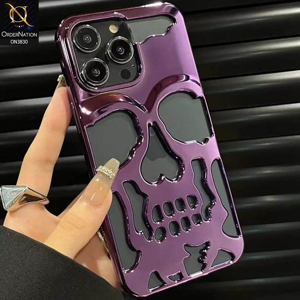 iPhone 13 Cover - Purple - Electroplating Hollow Shell Soft Borders Case