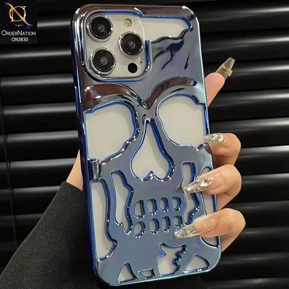 iPhone 13 Cover - Blue - Electroplating Hollow Shell Soft Borders Case