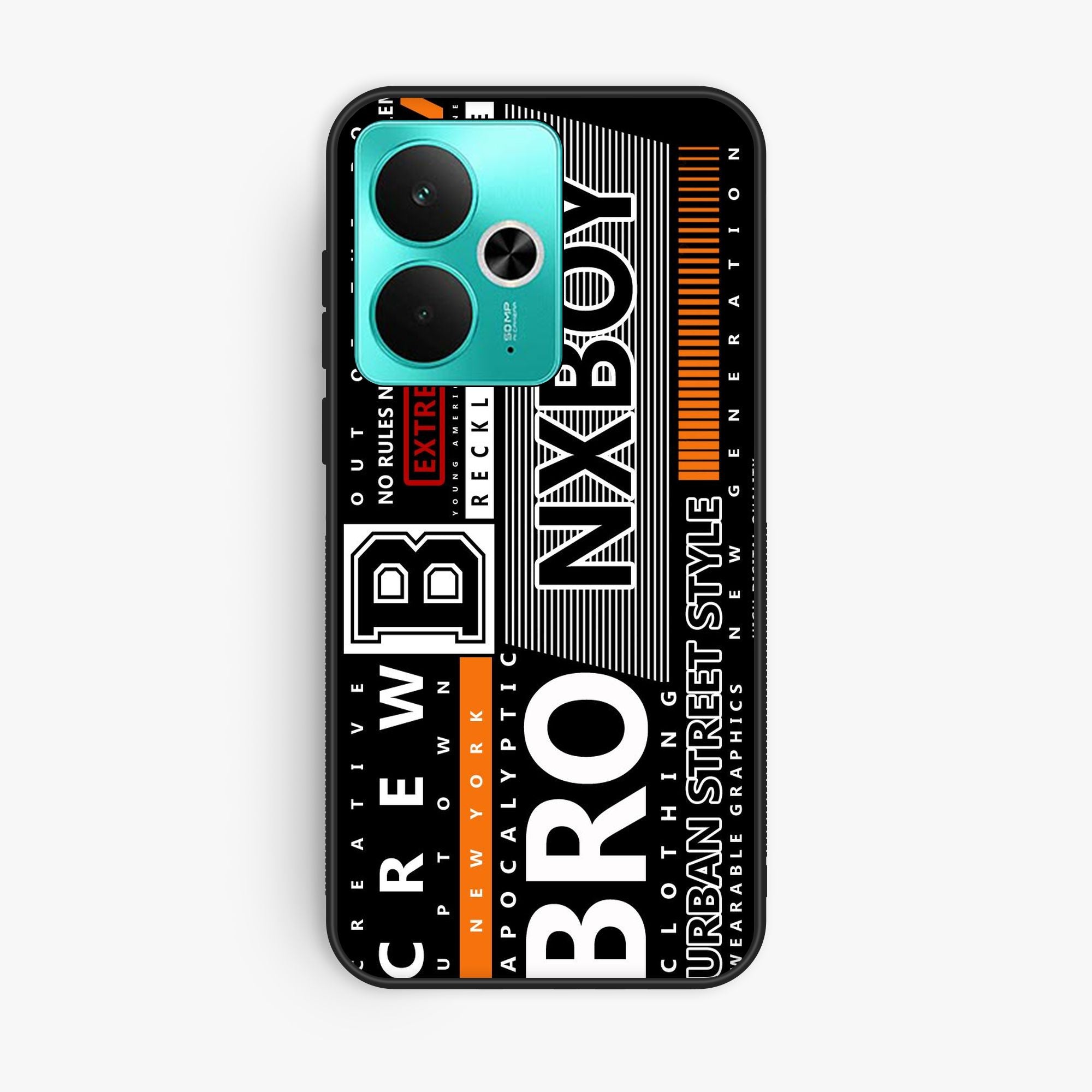 Realme 14T 5G A Black And White Logo - Premium Glossy Phone Case