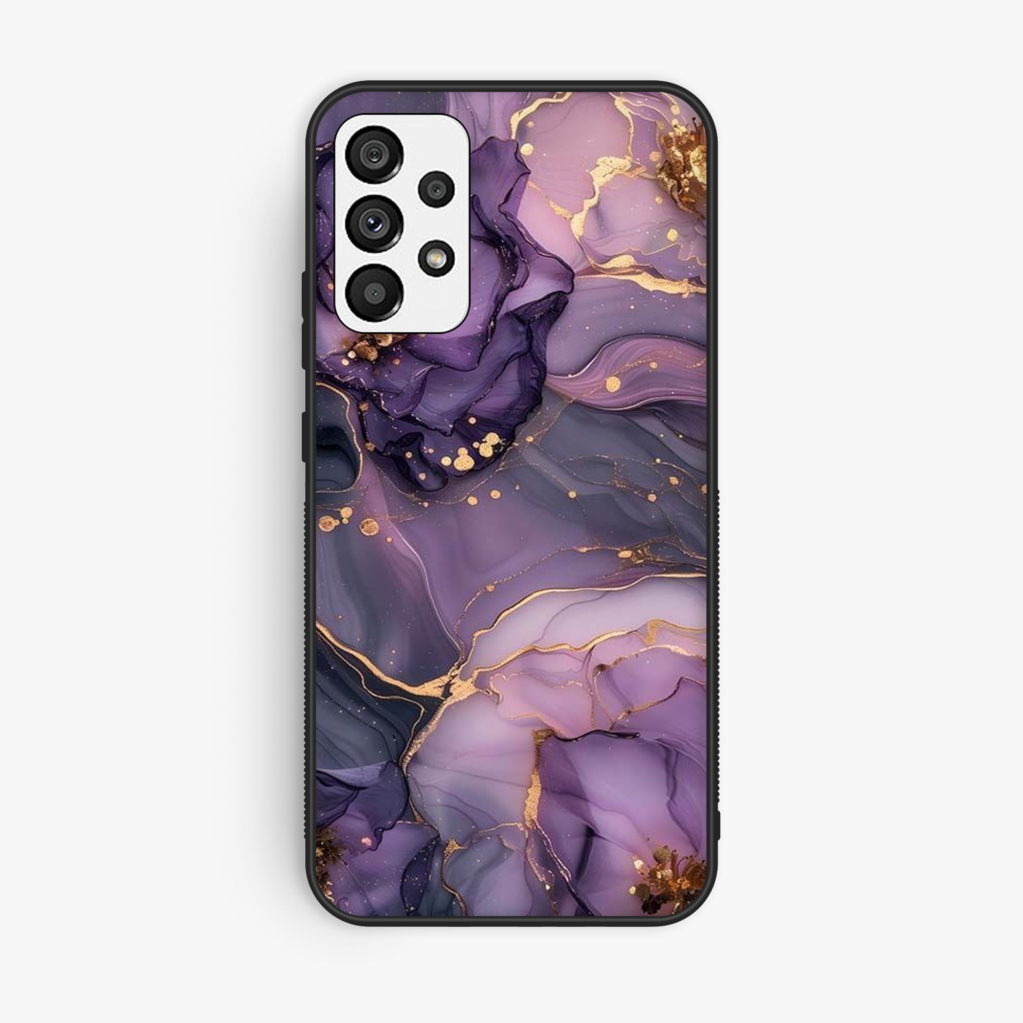 Samsun A72 Purple And Gold Marble Wallpaper Premium Metal Printed Soft Bumper Shock Proof Case