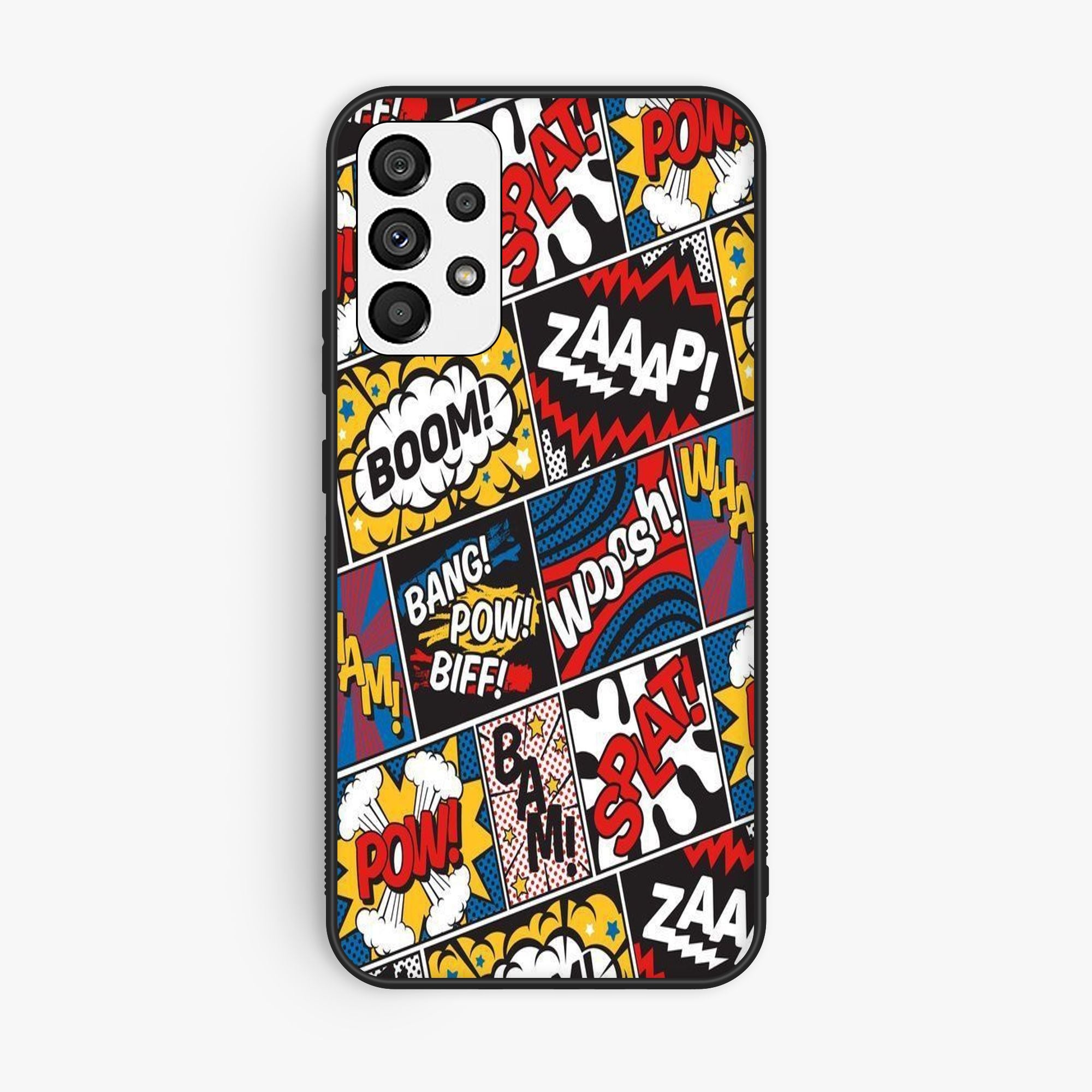 Samsun A72 Comic Book Cover Pattern Premium Metal Printed Soft Bumper Shock Proof Case