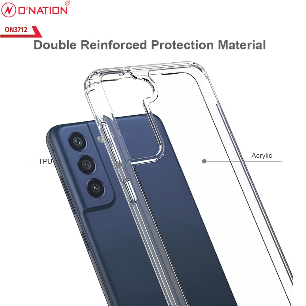 Samsung Galaxy S21 FE 5G Cover - ONation Crystal Series - Premium Quality Clear Case No Yellowing Back With Smart Shockproof Cushions