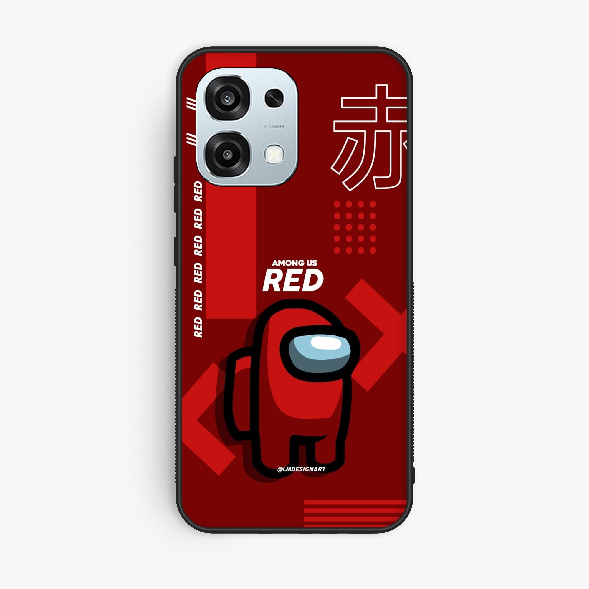 Oppo A6 Pro - A Red Robot With Background - Premium Glossy Phone Case