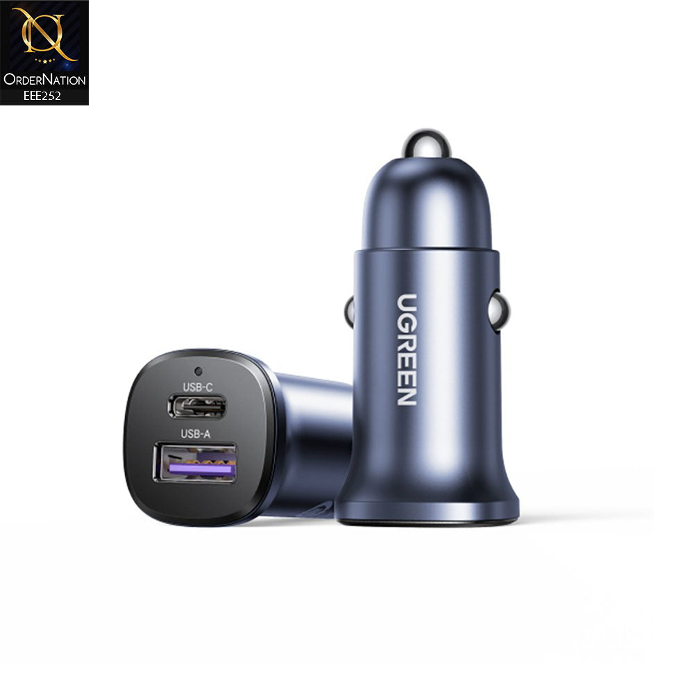UGREEN - 45278 30W Fast Car Charger Adapter Dual Interface High Quality Charger - Gray