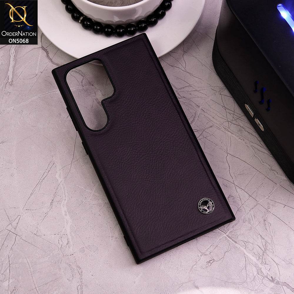 Samsung Galaxy S24 Ultra Cover - Deep Purple - Keephone Premium Leather Textured Soft Protective Case