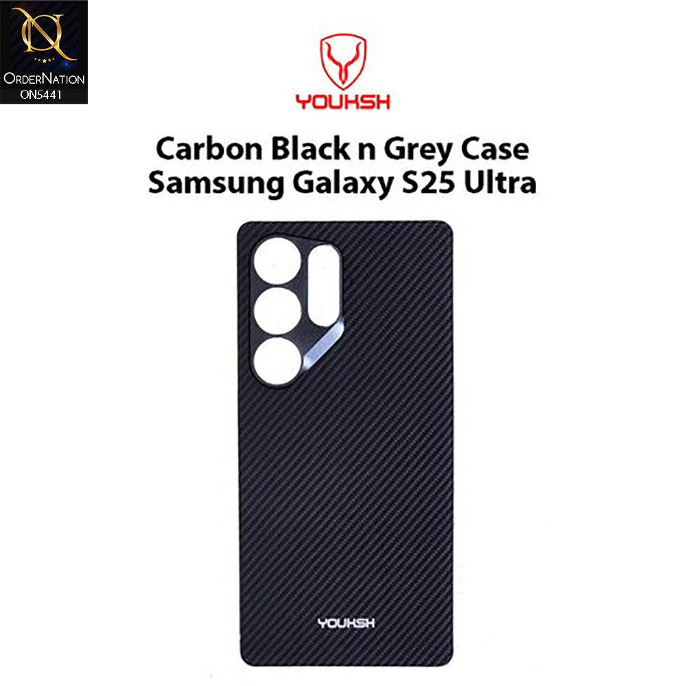 Samsung Galaxy S25 Ultra Cover - Design 3 - Premium Youksh Slim Carbon Fiber Texture Shell Case