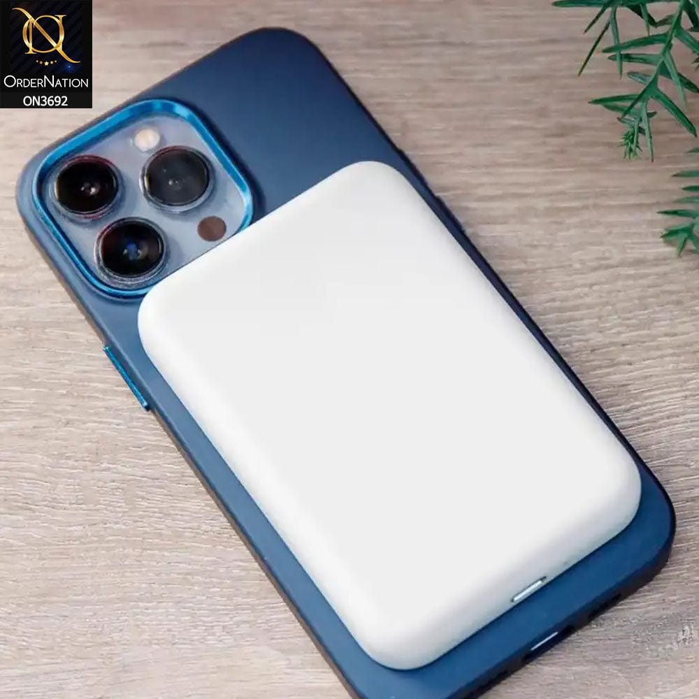 Power Bank - White - 5000mAh Power Bank 20W Fast Magnetic mini Battery Pack Magsafe compatible Powerbank