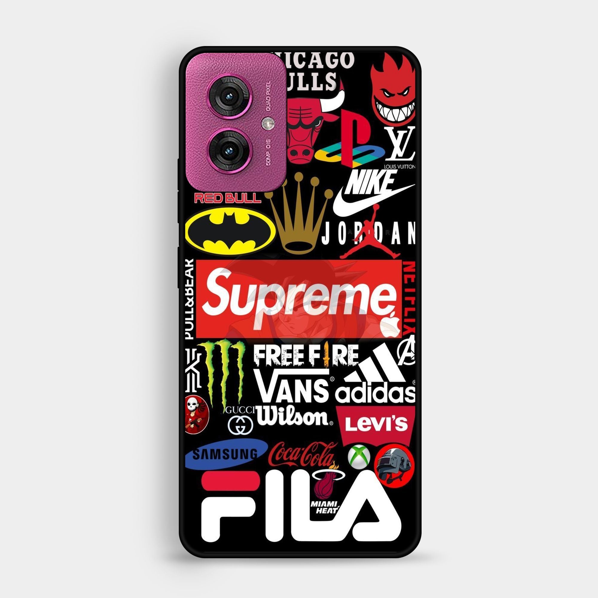 Motorola G55 - A Poster With The Logos - Premium Glossy Phone Case