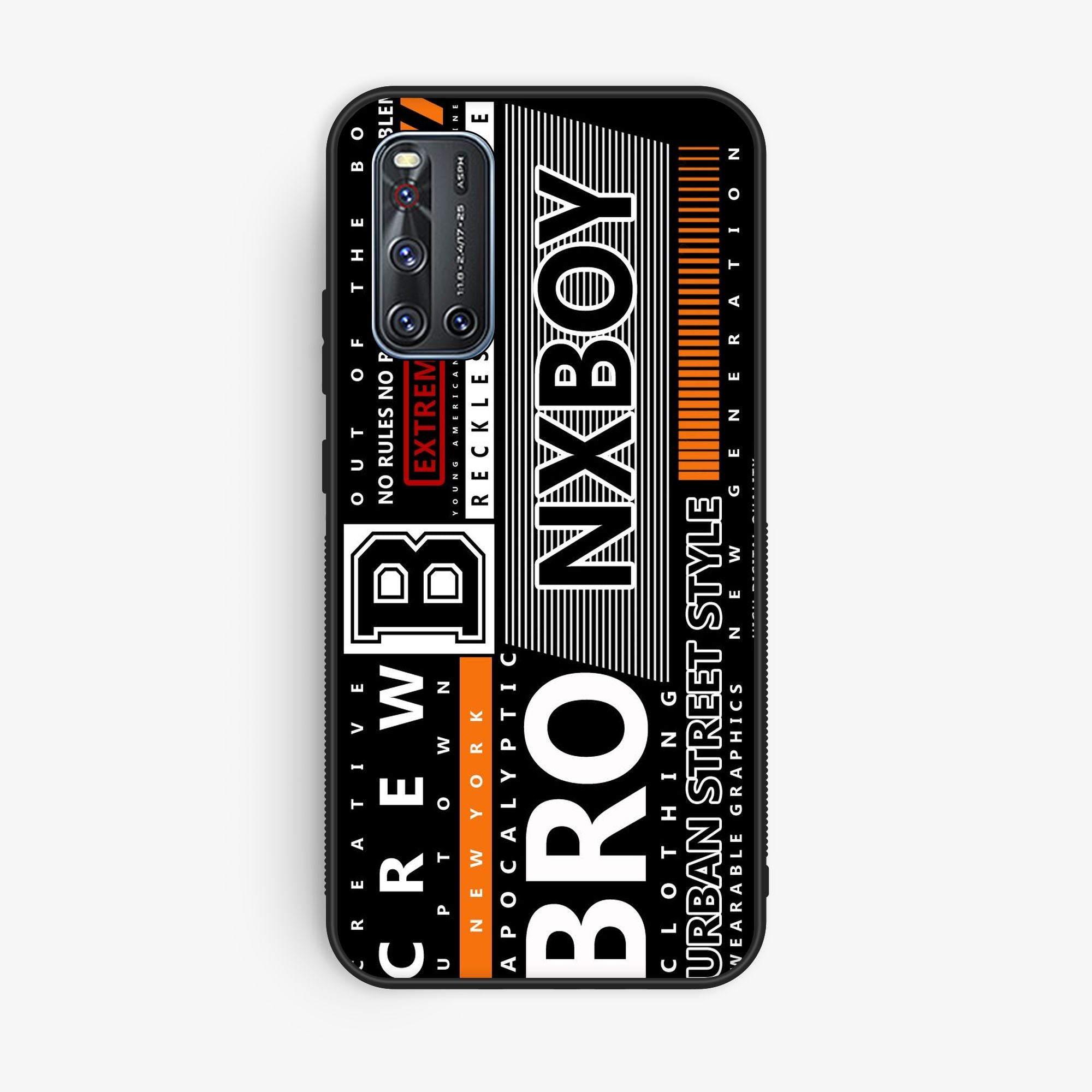 Vivo V19 A Black And White Logo - Premium Glossy Phone Case