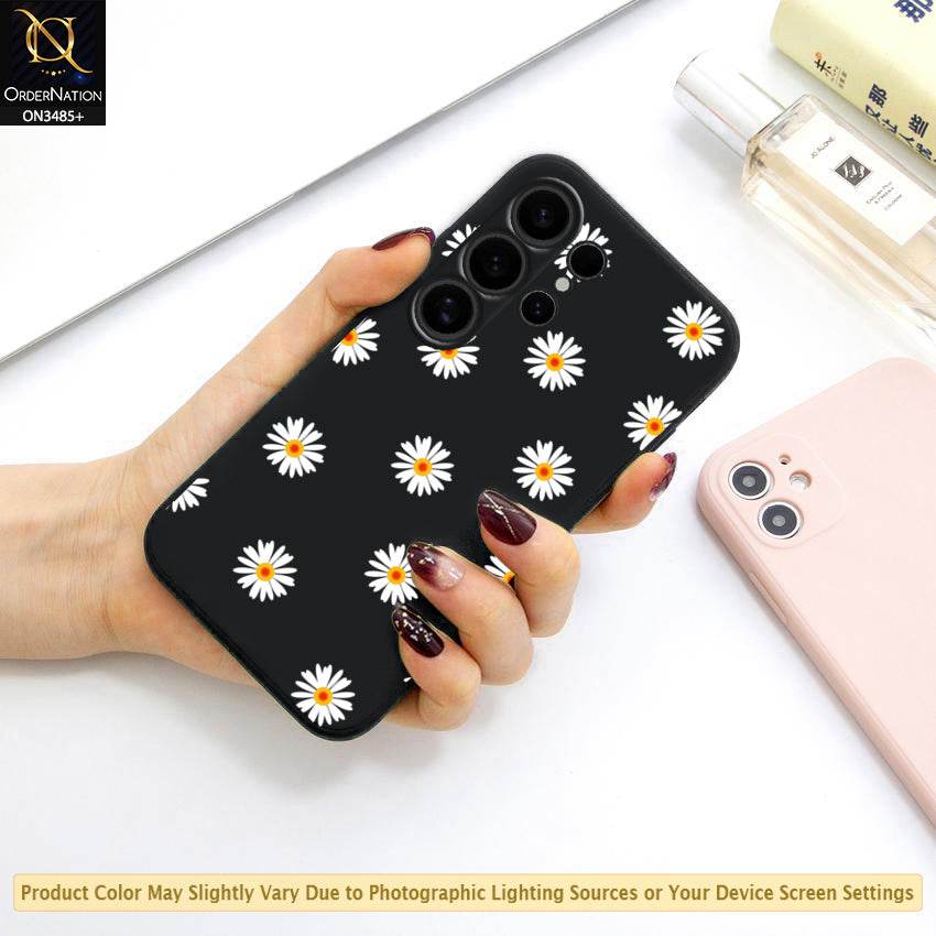 Samsung Galaxy S25 Ultra Cover - ONation Daisy Series - HQ Liquid Silicone Elegant Colors Camera Protection Soft Case Design1