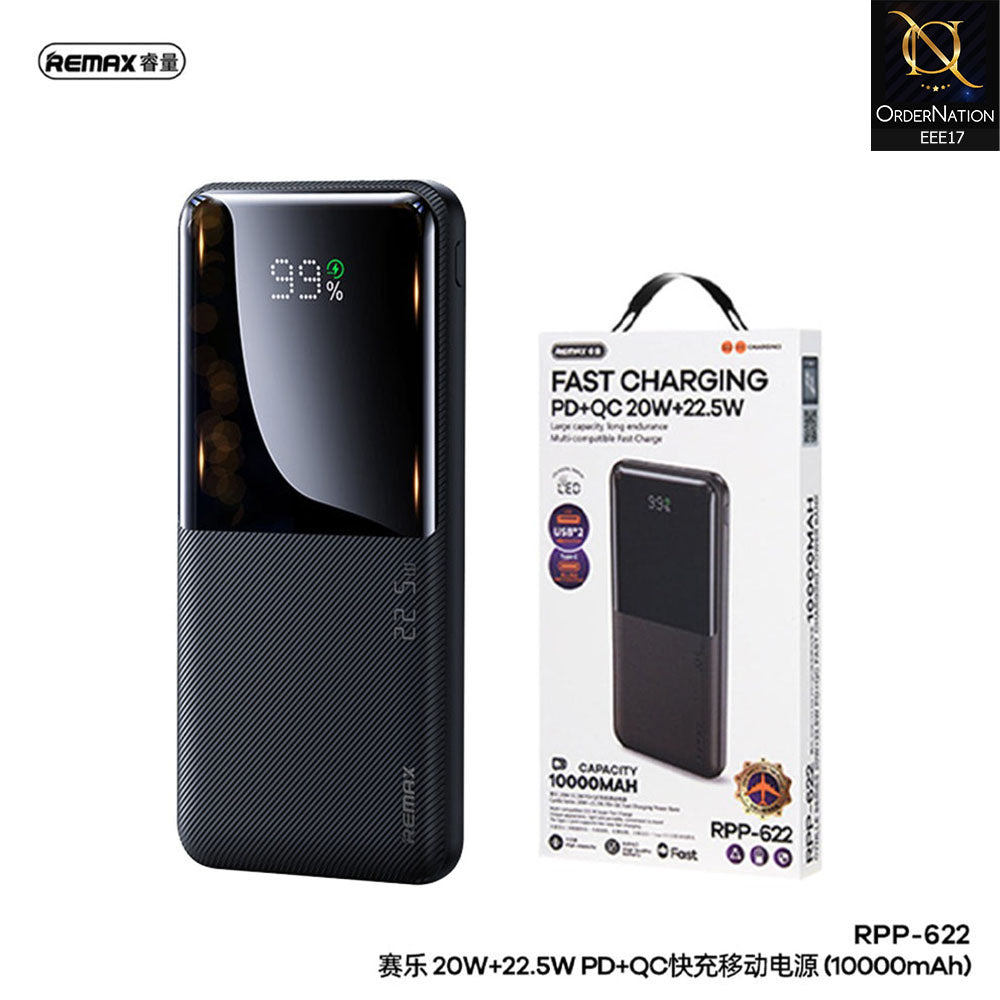 Remax RPP-622 20w+22.5w pd+QC fast charge power bank 10000mah -Black