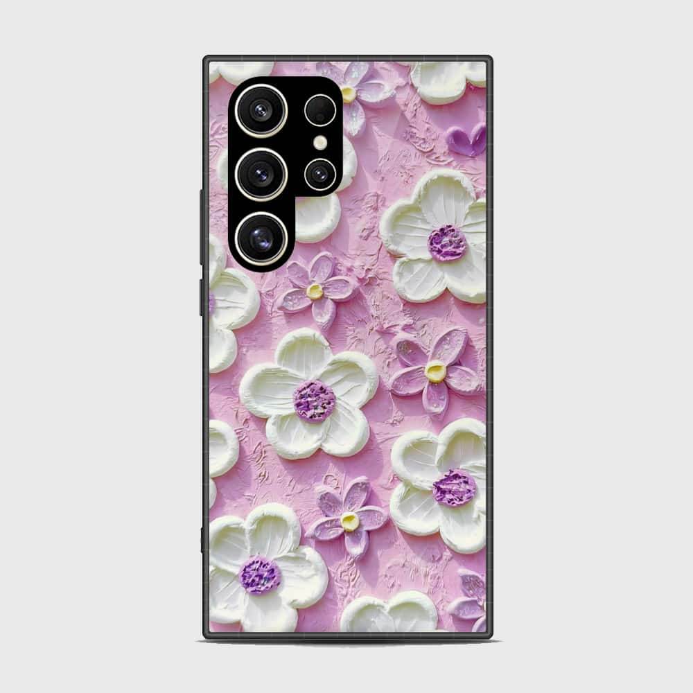 Samsung Galaxy S24 Ultra Cover - Floral Series - Design 4 - Purple & White - HQ Premium Shine Durable Shatterproof Case (Fast Delivery) (A) Default Title
