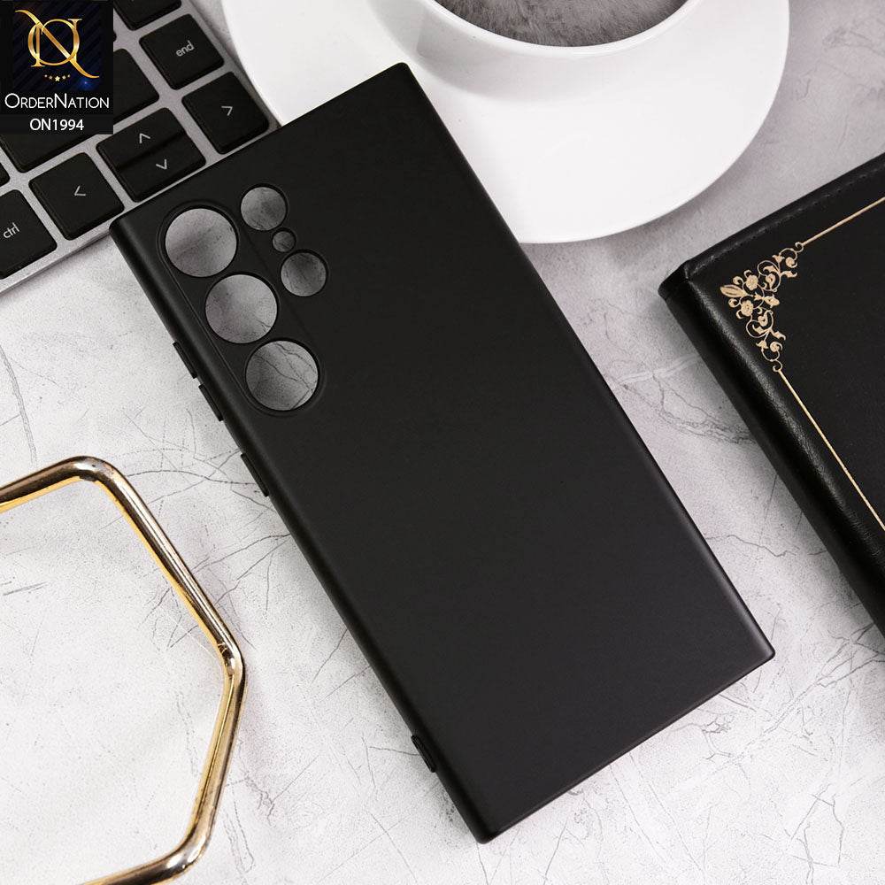 Samsung Galaxy S24 Ultra Cover - Black - Matte Shockproof Sillica Gel Soft Case