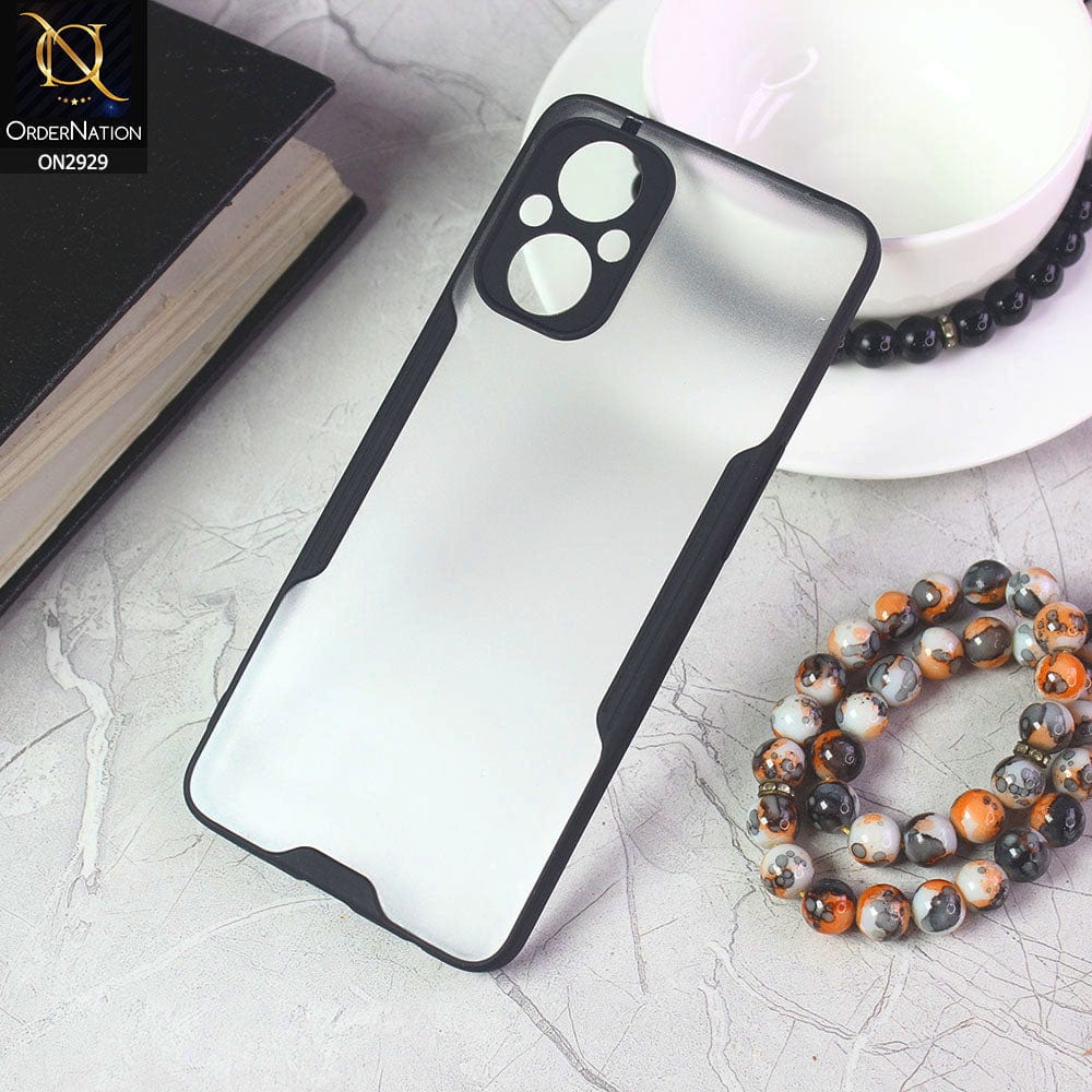 Oppo F21 Pro 5G Cover - Black - Semi Transparent Ultra Thin Paper Shell Soft Borders Case