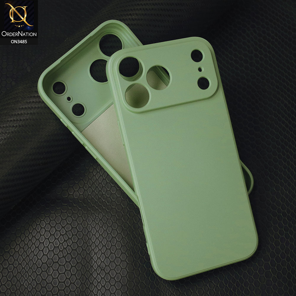 iPhone 17 Pro Max Cover - Light Green - ONation Silica Gel Series - HQ Liquid Silicone Elegant Colors Camera Protection Soft Case