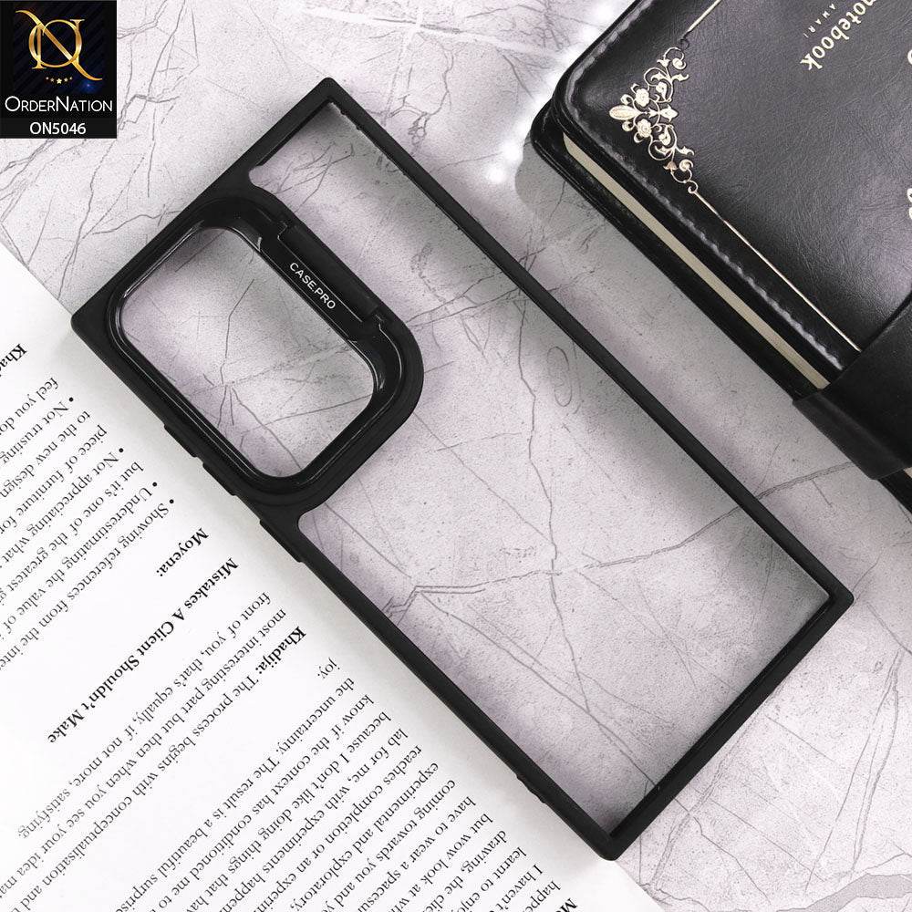 Samsung Galaxy S24 Ultra Cover - Black - Trendy Case Pro Classic Camera Stand Soft Case