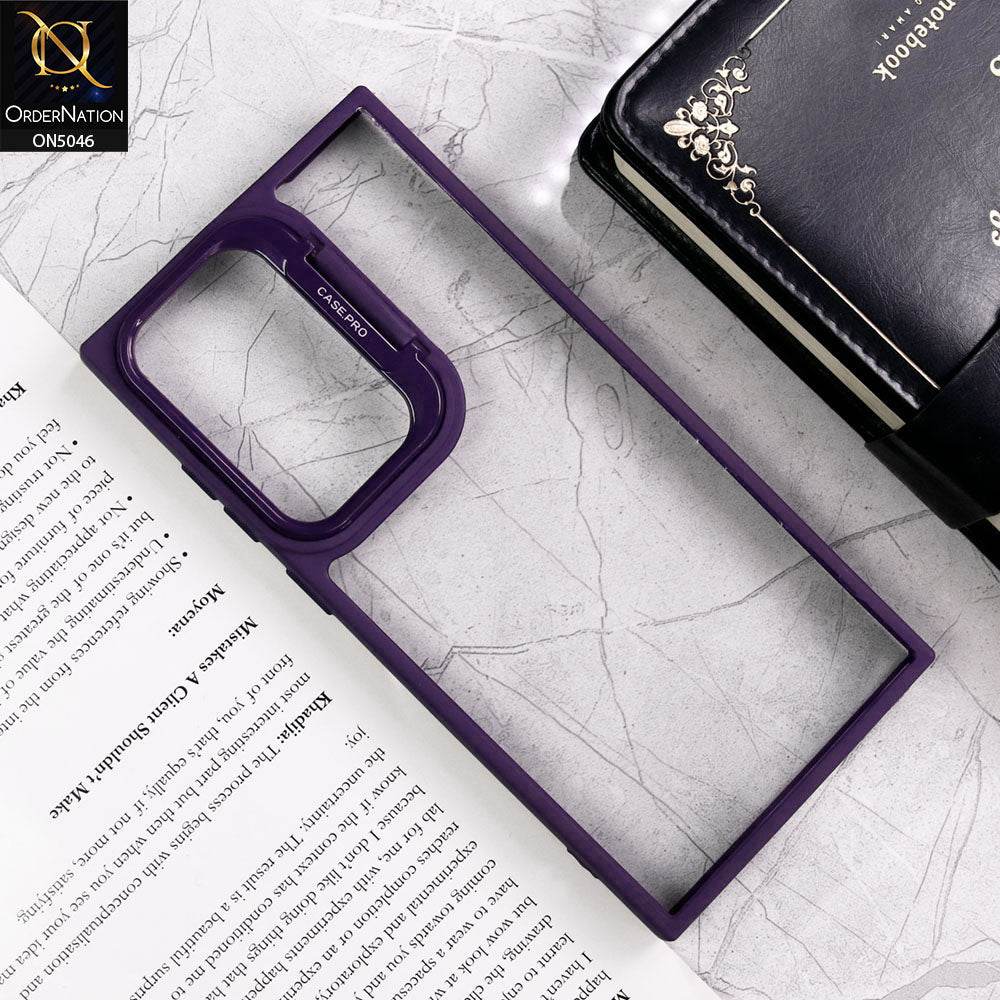 Samsung Galaxy S24 Ultra Cover - Purple - Trendy Case Pro Classic Camera Stand Soft Case