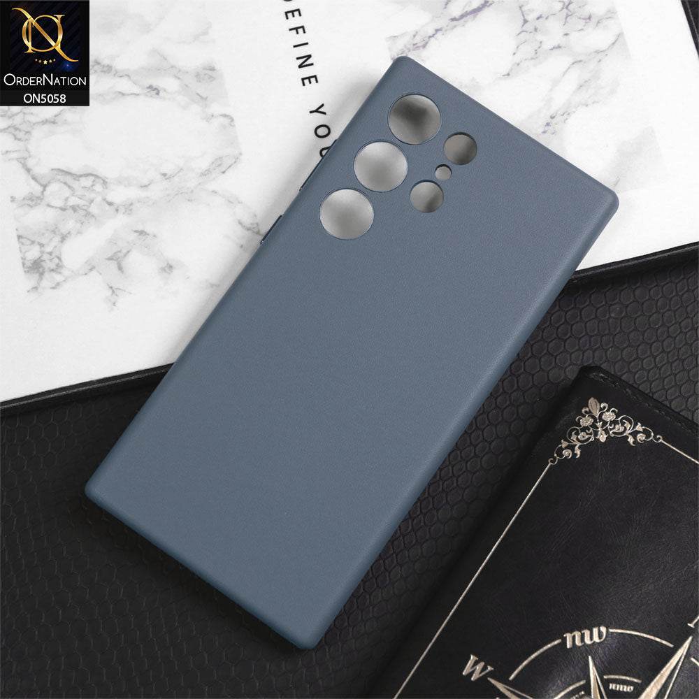 Samsung Galaxy S24 Ultra Cover - Titanium Blue - New Vegon Leathor Series - Leathor Premium Leathor Case