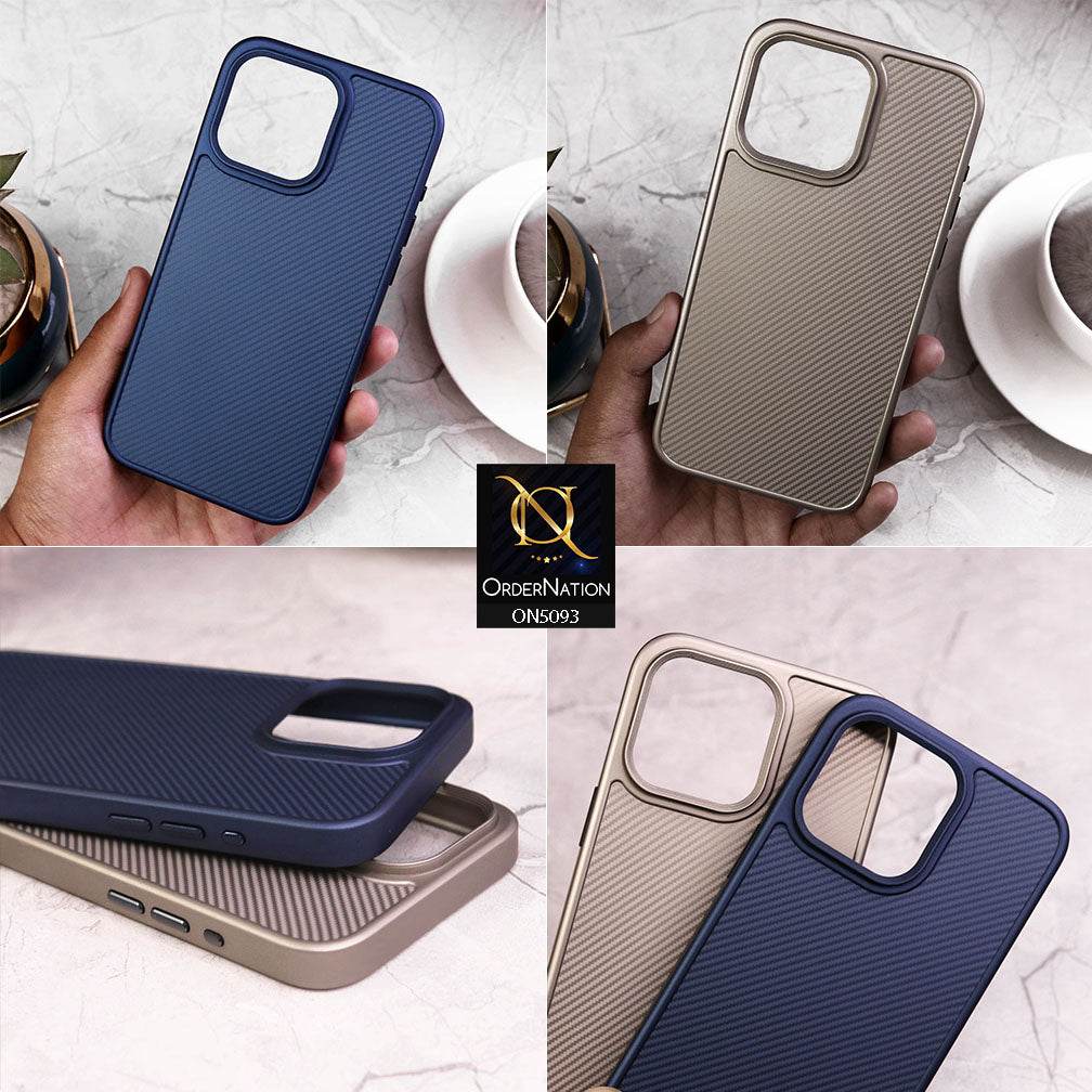 Samsung Galaxy S24 Ultra Cover - Golden - New Carbon Fiber Texture Protective Soft Borders Case