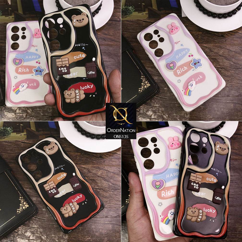 Samsung Galaxy S24 Ultra Cover - Design 1 - Cute 3D Cartoon Soft Silicon Helix Soft Borders Camera Protection Case