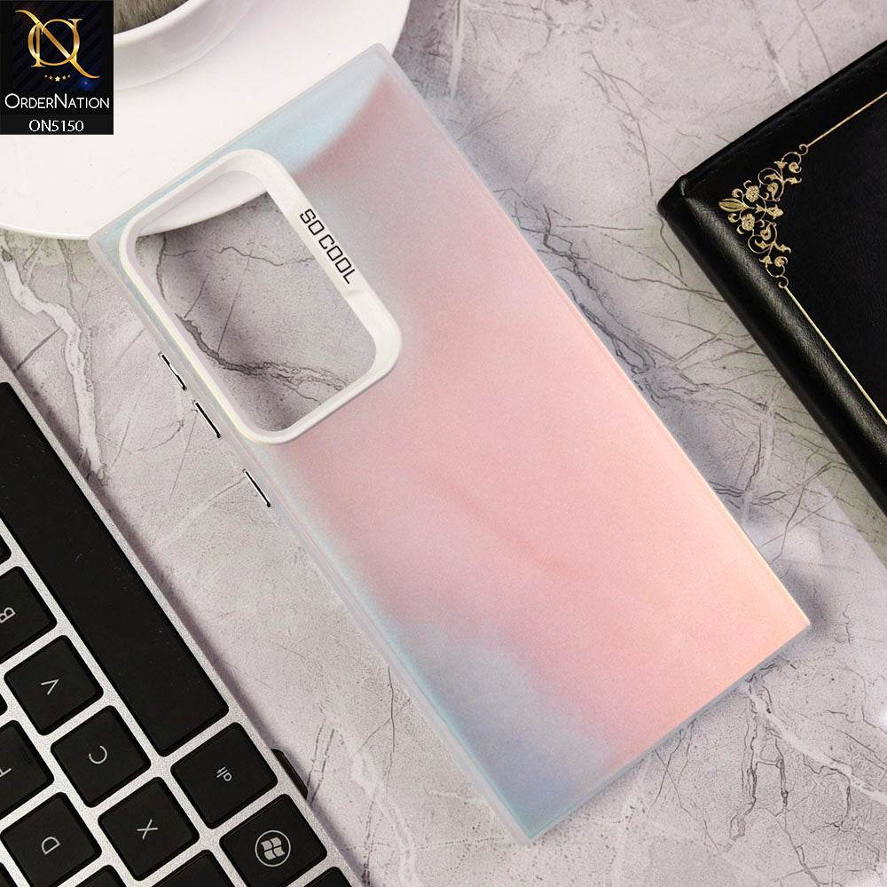 Samsung Galaxy S24 Ultra Cover - White - New Matte Color Gradient Shine Series Soft Borders Protective Case