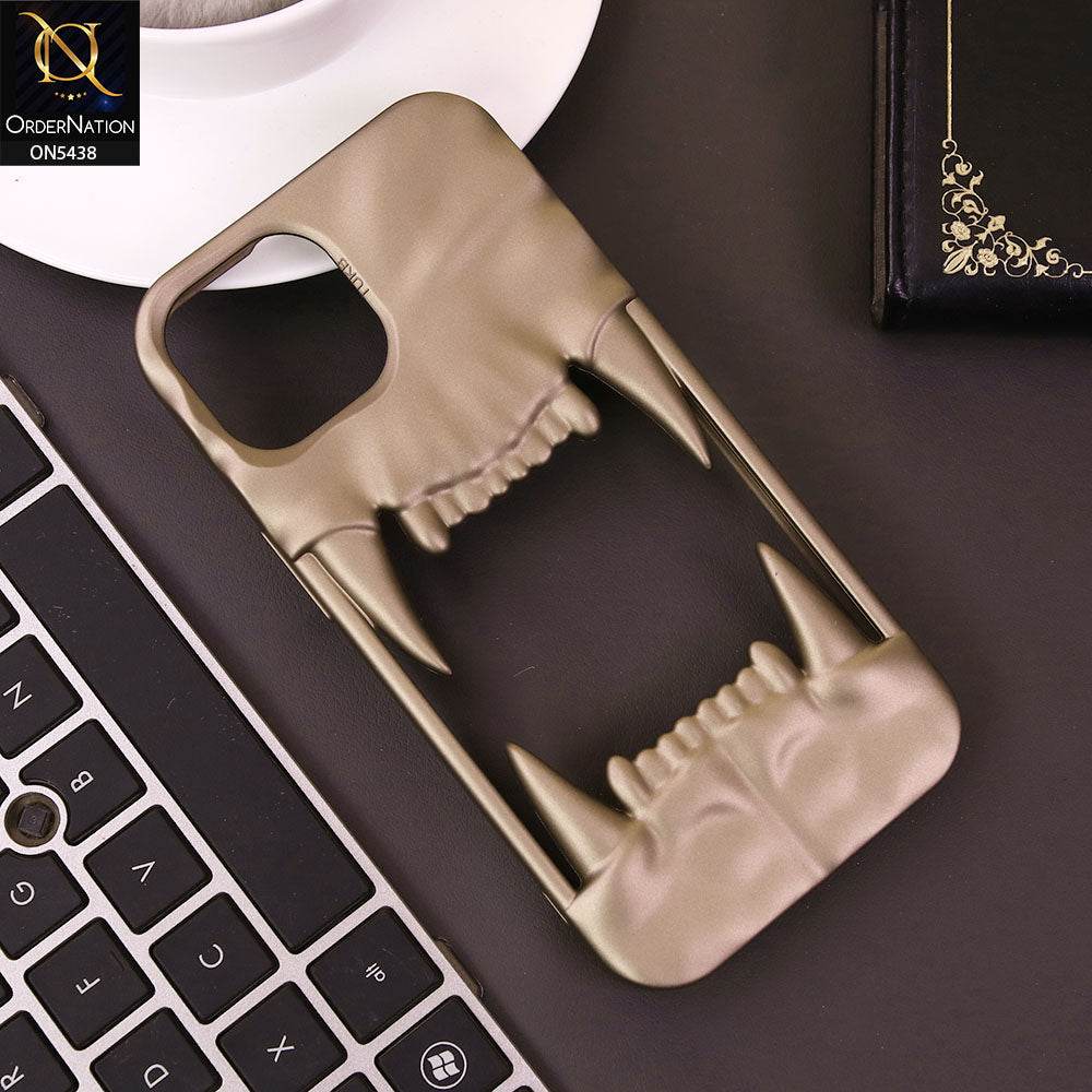 iPhone 13 Cover - Golden - Unique 3D Animal Fang Soft Case