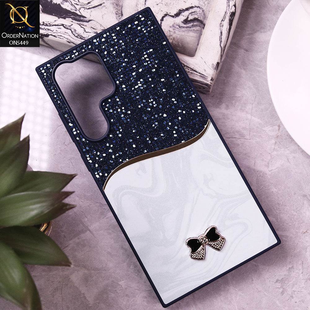 Samsung Galaxy S25 Ultra Cover - Blue - Shiny Glitter Bling Texture Soft Case