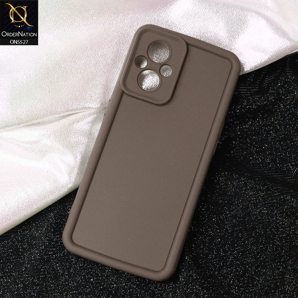 Oppo F21 Pro 5G Cover - Brown -Soft Silicone Case With Round Bumper Matte TPU Shockproof Cover