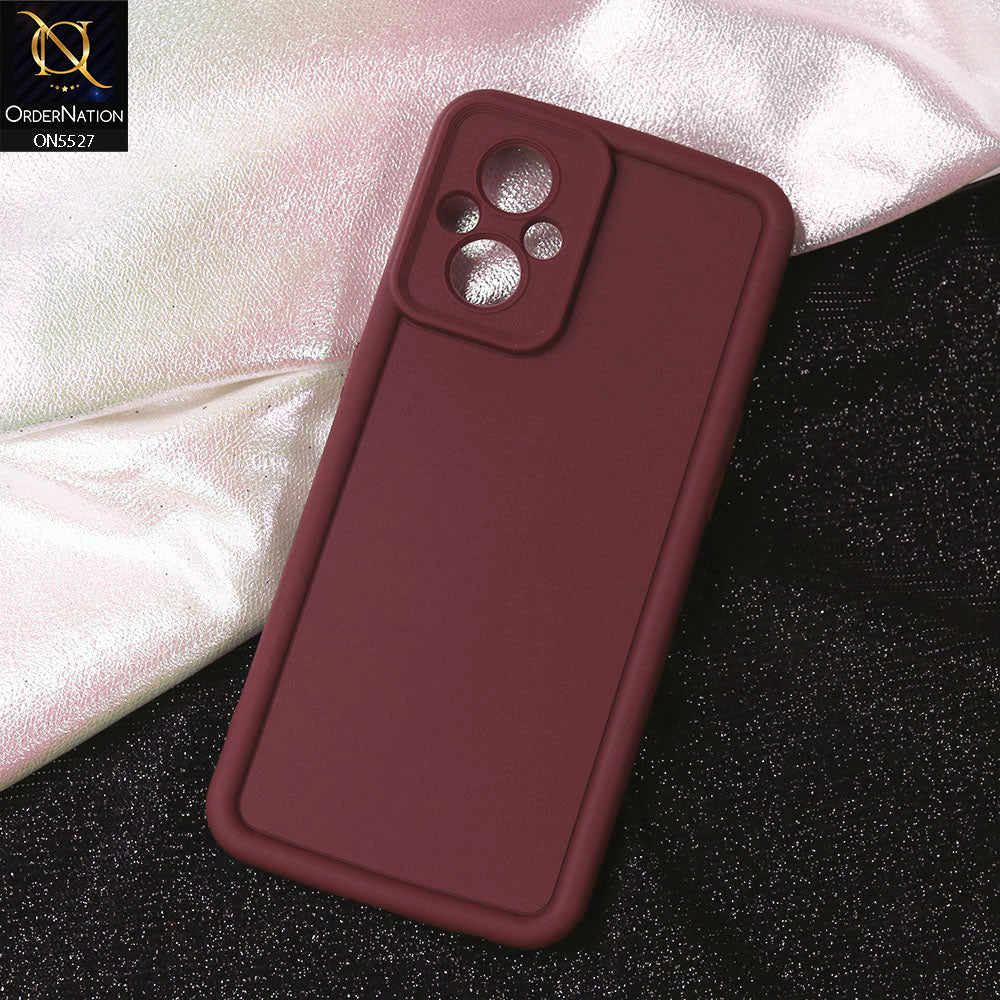 Oppo F21 Pro 5G Cover - Maroon - Soft Silicone Case With Round Bumper Matte TPU Shockproof Cover