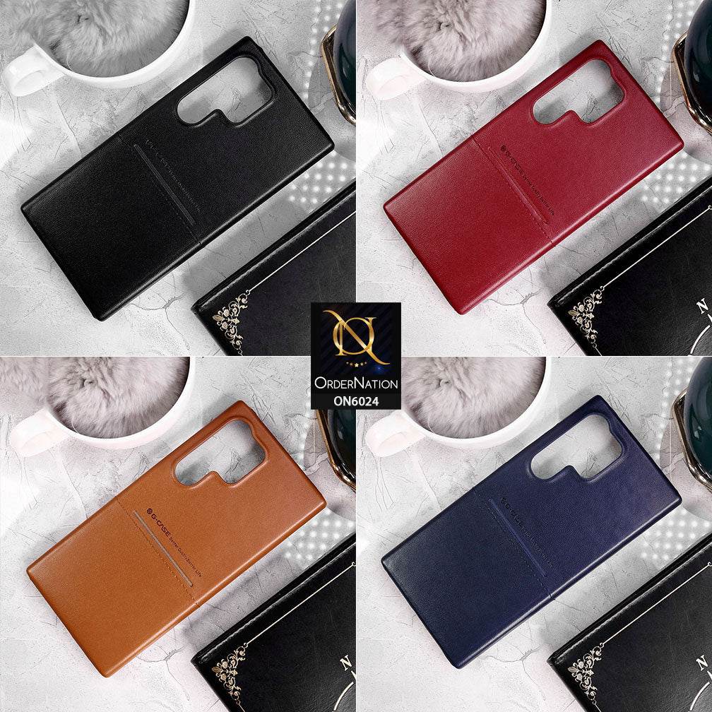 Samsung Galaxy S24 Ultra Cover - Red - G-Case Fine Leather Cardcool Series Case
