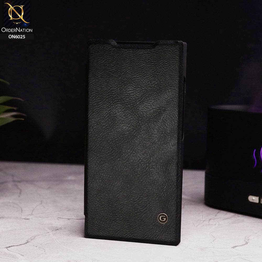 Samsung Galaxy S24 Ultra Cover - Black - G-Case Business Series Premium PU Leather Flip Book Card Slot Case