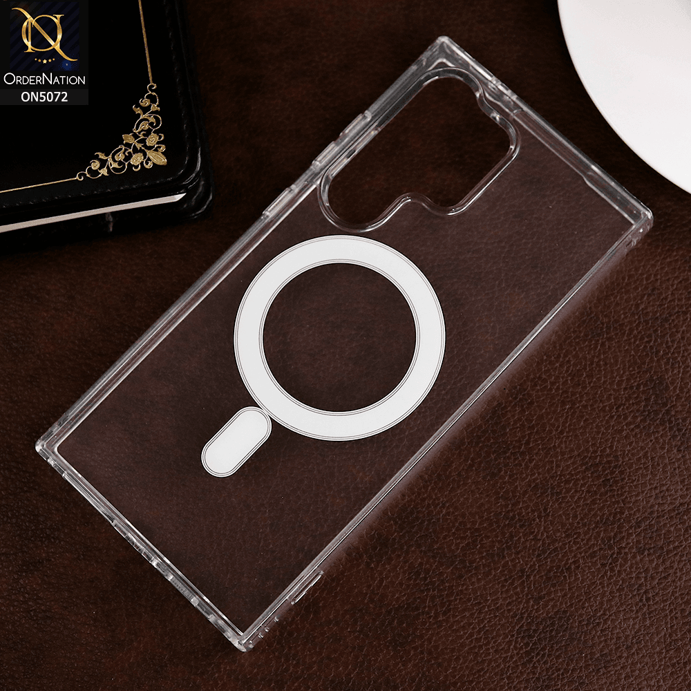 Samsung Galaxy S24 Ultra - Transparent - Crystal Series - Clear Transparent Magsafe Soft TPU Case