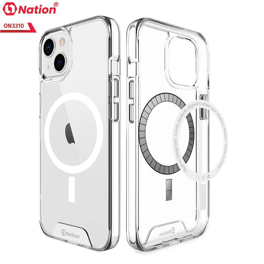 iPhone 13 Cover - ONation MagSafe Series - Premium Quality No Yellowing Drop Tested Tpu+Pc Clear Soft Edges
