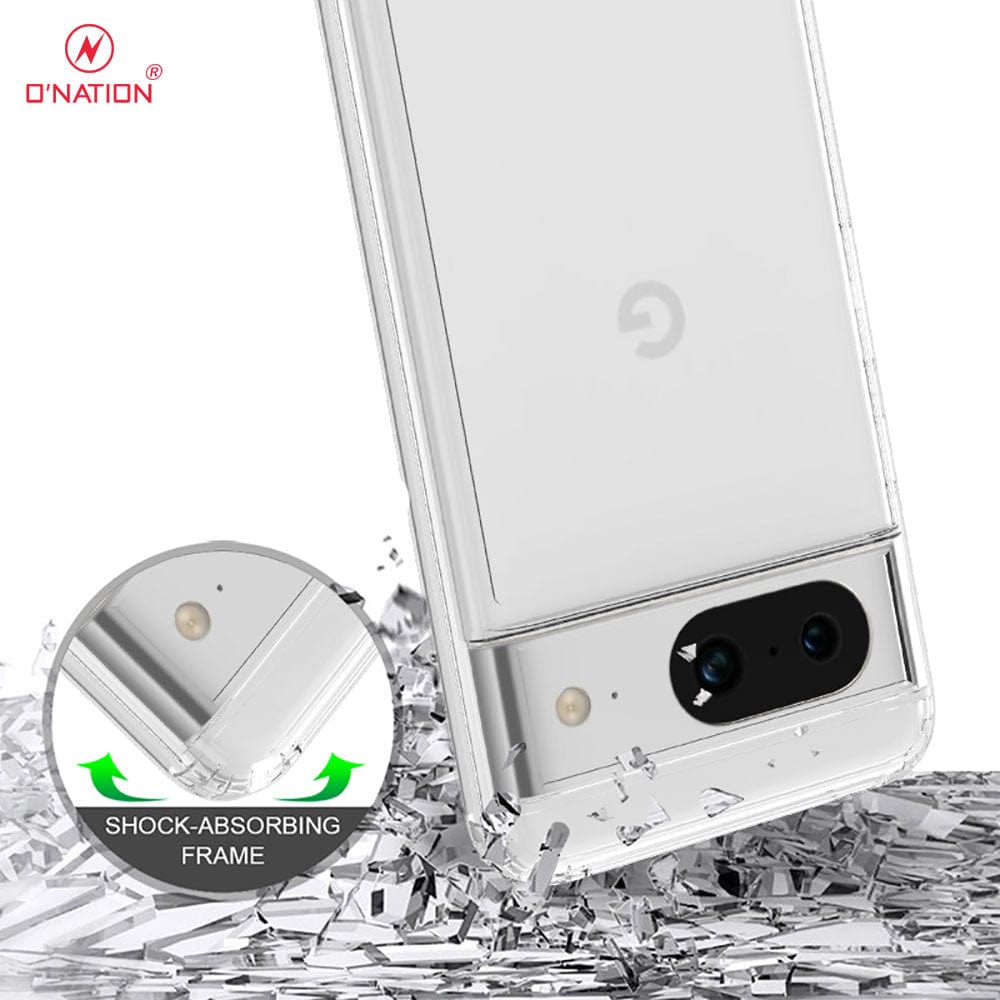 Google Pixel 8 Cover - ONation Crystal Series - Premium Quality Clear Case No Yellowing Back With Smart Shockproof Cushions