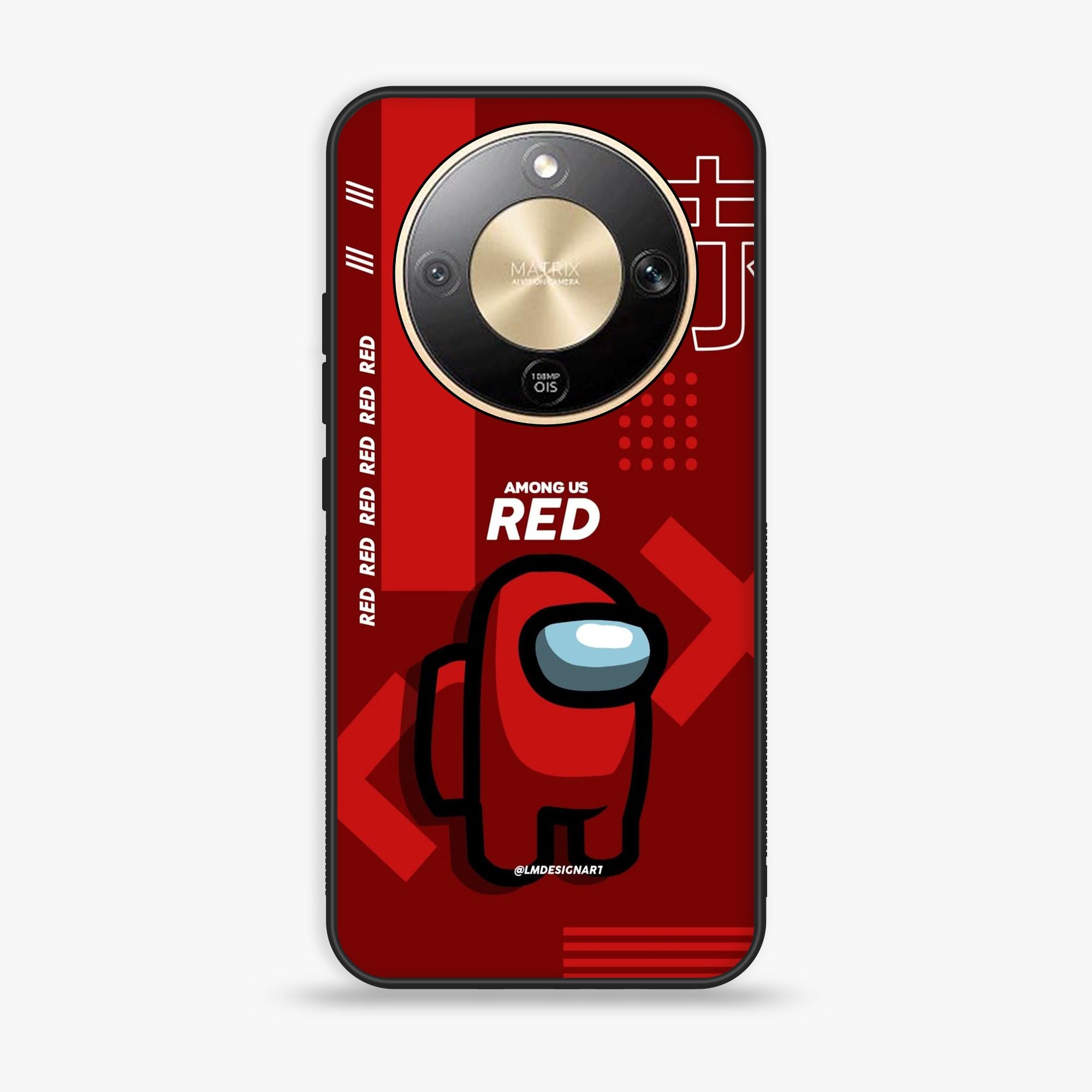 Honor X9d - A Red Robot With Background - Premium Glossy Phone Case