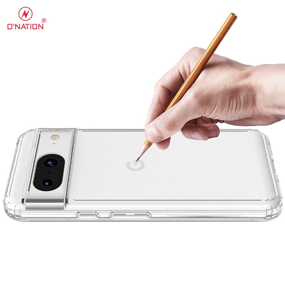 Google Pixel 8 Cover - ONation Crystal Series - Premium Quality Clear Case No Yellowing Back With Smart Shockproof Cushions