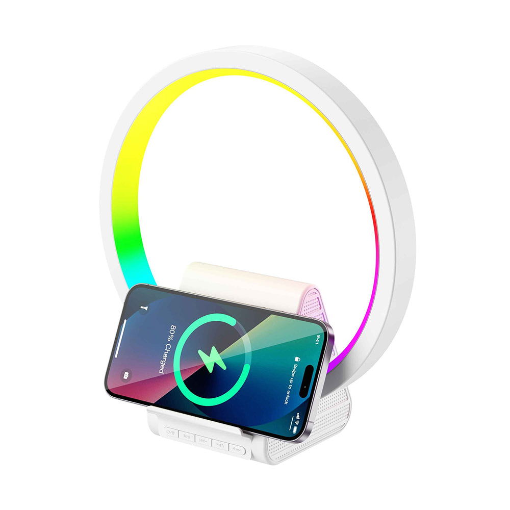 WIWU WI-W021 WIWU 2 IN 1 SPEAKER + WIRELESS CHARGER - WHITE