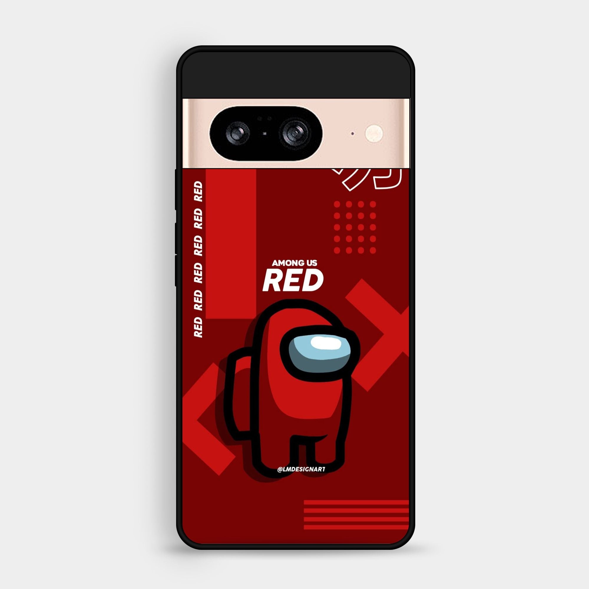 Google Pixel 7a - A Red Robot With Background - Premium Glossy Phone Case