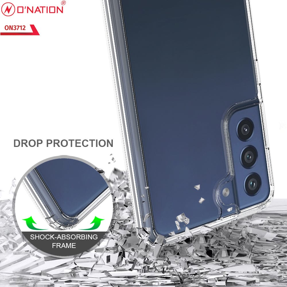 Samsung Galaxy S21 FE 5G Cover - ONation Crystal Series - Premium Quality Clear Case No Yellowing Back With Smart Shockproof Cushions