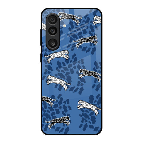 Blue Cheetah Glass Case for Samsung Galaxy M56 5G
