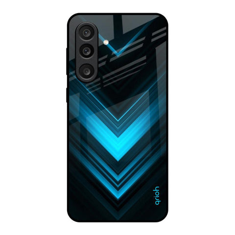Vertical Blue Arrow Glass Case For Samsung Galaxy M56 5G
