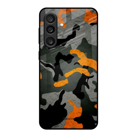 Camouflage Orange Glass Case For Samsung Galaxy M56 5G