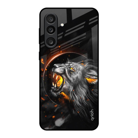 Aggressive Lion Glass Case for Samsung Galaxy M56 5G