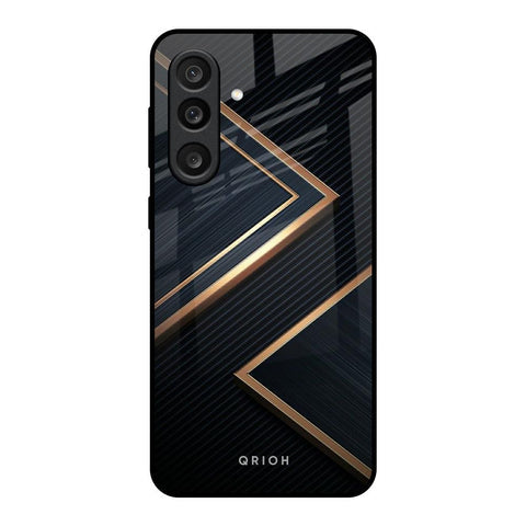 Sleek Golden & Navy Glass Case for Samsung Galaxy M56 5G