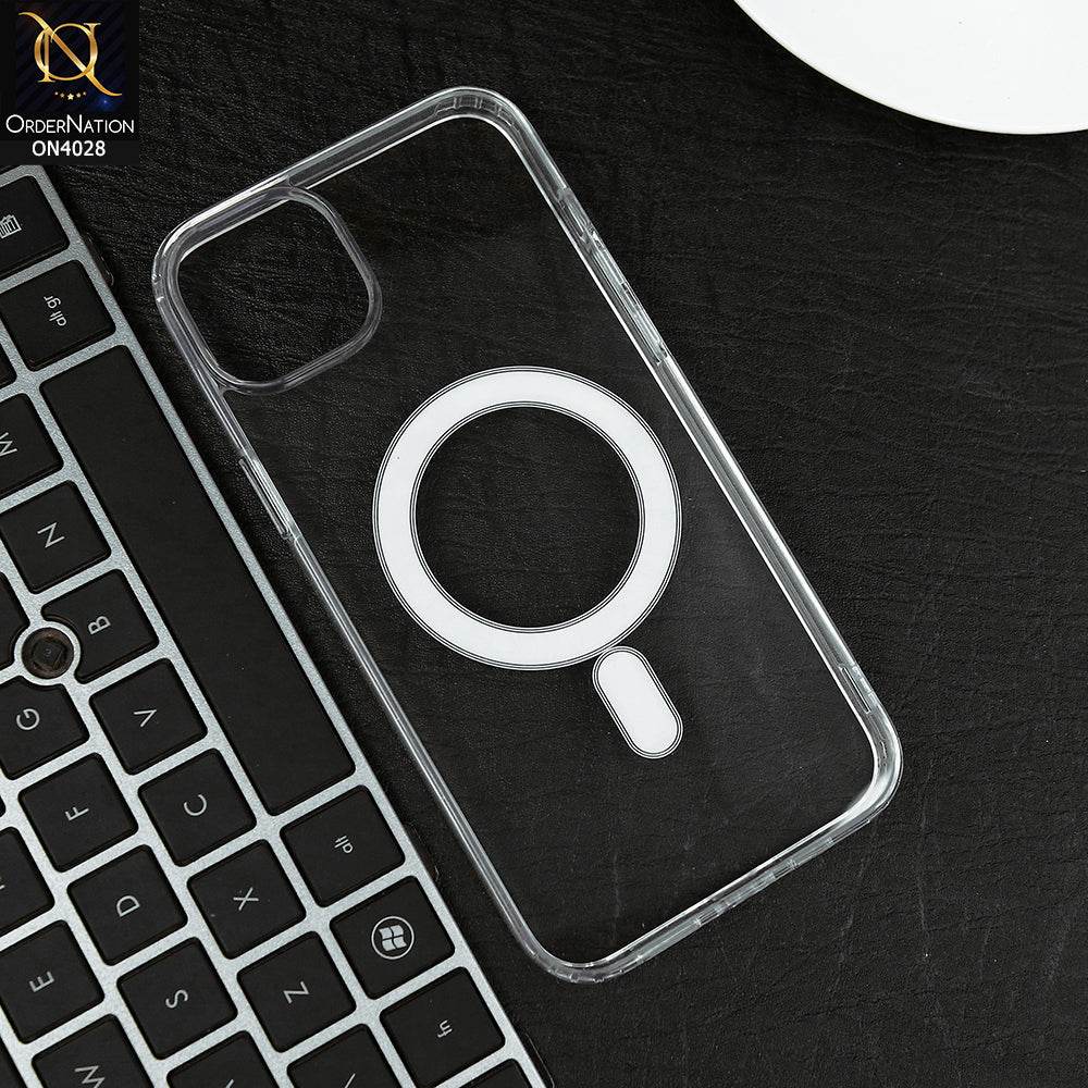 iPhone 13 Cover - Transparent - New Clear Back Soft Borders MagSafe Case With Camera Bumper Protection - Futurestore.pk